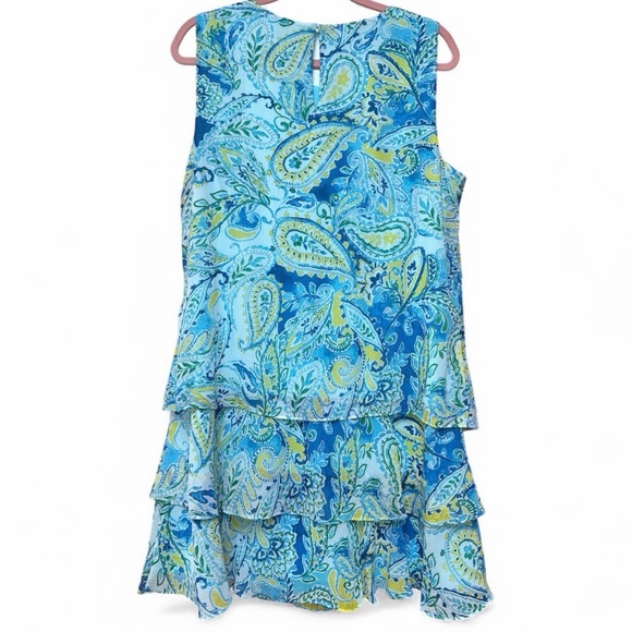 Lauren Ralph Lauren Floral Paisley Georgette Shift Dress Sheer Layers Lined New - Picture 2 of 7